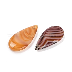 天然瑪瑙（染色・加熱）ペンダント  ティアドロップチャーム  ペルー  28.5~30x14.5~16x4.5~6mm  穴：1.4~1.6mm&nbsp;G-H082-02