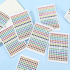 レーザーフィルム粘着装飾ステッカー1760枚  ラウンド  ミックスカラー  142.5x101x0.1mm&nbsp;STIC-WH20010-01