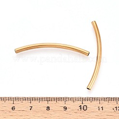 304ステンレスチューブビーズ  カーブチューブ  イオンプレーティング（ip）  18KGP本金メッキ  5x45x3mm  穴：1.8~2mm&nbsp;STAS-T065-19G