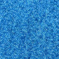 MIYUKIラウンドロカイユビーズ  日本製シードビーズ  （rr148d）透明なダークアクア  15/0  1.5mm  穴：0.7mm  約5555PCS /ボトル  10 G /ボトル&nbsp;SEED-JP0010-RR0148D