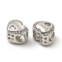 Rack Plating Alloy Rhinestone European Beads&nbsp;PALLOY-P289-30P