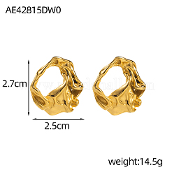 304ステンレススチールスタッドピアス  異形  イオンプレーティング（ip）  14KGP本金メッキ  27x25mm&nbsp;STAS-OY003-56G