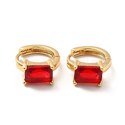 Rectangle Cubic Zirconia Hoop Earrings&nbsp;EJEW-F281-04-G