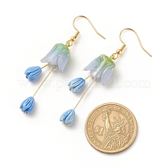 Plastic 3D Flower Long Dangle Earrings&nbsp;EJEW-JE04936-03