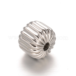 変色しにくい304ステンレススチール製波形ビーズ  ランタン  ステンレス鋼色  8x7mm  穴：1.5mm&nbsp;STAS-I050-03A