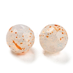透明スプレー塗装クラックガラスビーズ  模造オパール  ラウンド  リネン  10mm  穴：1.6mm  200個/袋&nbsp;GLAA-L046-01A-08