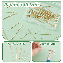 真鍮製リンクバー50個（5サイズ）  コネクタチャーム  スティック  ゴールドカラー  20~40x2x1~1.2mm  穴：1mm  10個/スタイル&nbsp;KK-PH0010-51