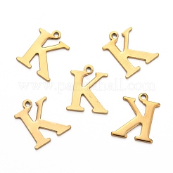 Ion Plating(IP) 304 Stainless Steel Alphabet Charms&nbsp;STAS-H122-K-G