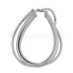 304 Stainless Steel 3-Strand Snake Chain Necklaces for Women&nbsp;NJEW-B122-02P