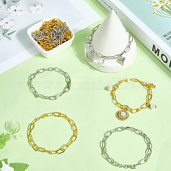 20Pcs 2 Colors Iron Cable Chain Bracelets for Women Men&nbsp;BJEW-SC0001-41