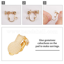 12Pcs 6 Style Brass Clip-on Earring Findings&nbsp;DIY-SC0021-28