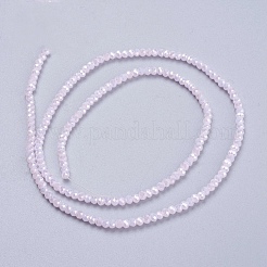 電気メッキガラスビーズセット  フル虹メッキ  多面カット  ロンデル  ピンク  3x2mm  穴：0.8~1mm  約135~140個/連  11.81~13.38インチ（30~34cm）&nbsp;GLAA-F078-FR21