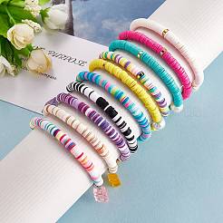 Polymer Clay Heishi Beads Stretch Charm Bracelets&nbsp;BJEW-SZ0001-33