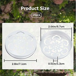 アルミネジカバー  香りのキャンドルの蓋  フラットラウンド  縁起の良い雲の模様  71x13mm  内径：67mm&nbsp;FIND-WH0126-116D