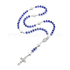 Glass Rosary Bead Necklaces&nbsp;NJEW-TA00080