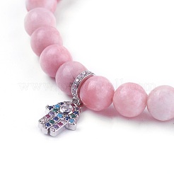 Natural Pink Opal Charm Bracelets&nbsp;BJEW-L647-05