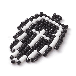 シードグラスペンダント  クロス  ハロウィン用  ブラック  38x24.5x2mm  穴：1.5mm&nbsp;PALLOY-MZ00236
