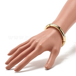 女性のための分厚いアクリル湾曲チューブビーズストレッチブレスレット  ゴールド  内径：2インチ（5.2cm）&nbsp;BJEW-JB07628