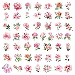 50Pcs Flower PVC Waterproof Stickers&nbsp;STIC-D300-06