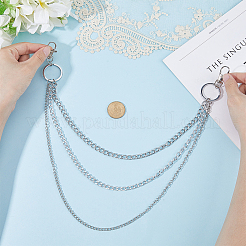 1Pc Alloy Twisted Chain 3 Layered Chain Belts for Women Men&nbsp;AJEW-CY0002-25P