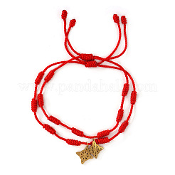 Handmade Red String Braided Bracelet Sets with Stainless Steel Chinese Knot Charms&nbsp;NM6573-2