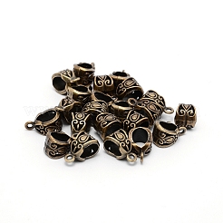 合金チューブベイル  ループベイル  保釈ビーズ  三角形  アンティークブロンズ  13.5x8x8.5mm  穴：1.2mm  内径：7.5x5.5mm&nbsp;TA-TAC0002-03AB