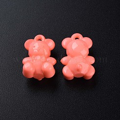 オペークアクリルパーツ  クマ  トマト  20x13.5x10.5mm  穴：1.4mm  約400個/500g&nbsp;MACR-S373-113-A02