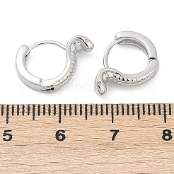 真鍮製フープピアス  ヘビ  プラチナ  12.5x4.5x15mm&nbsp;EJEW-Q016-13P