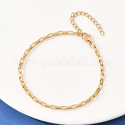 201 Stainless Steel Rectangle Link Chain Bracelets for Women&nbsp;BJEW-G767-01C-G