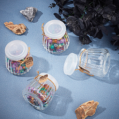 ガラスボトルビーズ瓶保存容器  プラスチックストッパー付き  透明  6.85x6.8cm  容量：100ml（3.38液量オンス）  10個/箱&nbsp;AJEW-BC0001-26