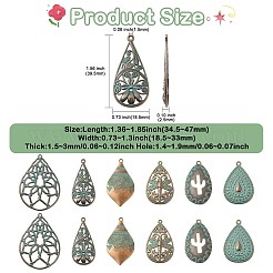 30Pcs 6 Styles Tibetan Styles Alloy Pendants&nbsp;FIND-CJ0005-91