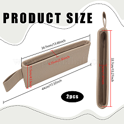 プラスチック製のカーシート隙間収納ボックス付き合成皮革  長方形  淡い茶色  44cm&nbsp;CON-WH0095-167C