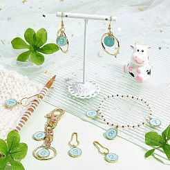 10Pcs 10 Style Iron Calabash Pins with Alloy Enamel Charm&nbsp;HJEW-NB0001-51