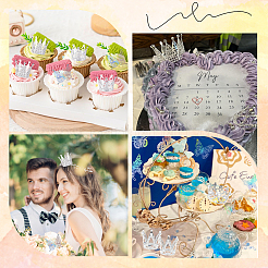 Alloy Rhinestones Crown Cake Decoration&nbsp;DIY-SP0003-25S