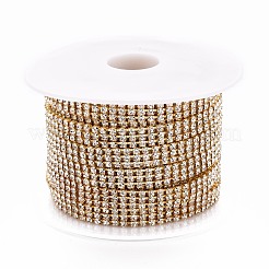 Electroplate Brass Rhinestone Strass Chains&nbsp;CD-TAC0005-01G