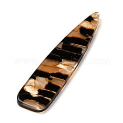 アクリルパーツ  ティアドロップ  コーヒー  54x11.5x2.5mm  穴：1.5mm&nbsp;OACR-R268-01C