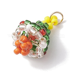 Christmas Theme Glass Seed Beaded Woven Pendants&nbsp;PALLOY-MZ00267