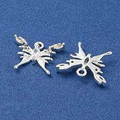 Brass Micro Pave Clear Cubic Zirconia Pendants&nbsp;KK-Z057-02S