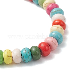 Synthetic Turquoise Rondelle Beads Stretch Bracelets for Men Women&nbsp;BJEW-JB12453