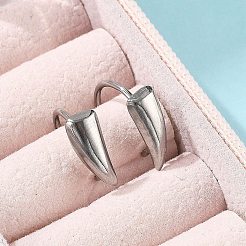 304ステンレススチールカフイヤリング  三角形  ステンレス鋼色  12.5x11.5mm&nbsp;EJEW-B116-05P