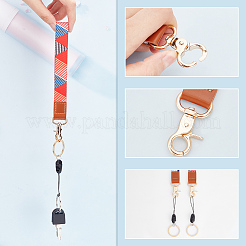 2Pcs 2 Colors Polyester Hand Wrist Lanyard for Phone Decoration Key Chain&nbsp;HJEW-GO0001-03