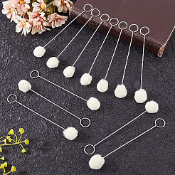 ウールダウバー ボールブラシ 革染料ツール  鉄ハンドル付き  DIYクラフトプロジェクト用  プラチナ  150x18mm  穴：15mm&nbsp;LS-TOOL-WH20005-15A