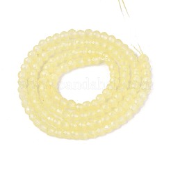 ジェイド風ガラスビーズ連売り  ラウンド  多面カット  シャンパンイエロー  3x2.5~3mm  穴：0.7~0.8mm  約133~137個/連  13.78~14.37''（35センチメートル）&nbsp;GLAA-T028-3mm-11H