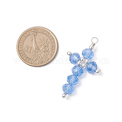7Pcs 7 Colors Glass Pendants&nbsp;PALLOY-JF04504-01