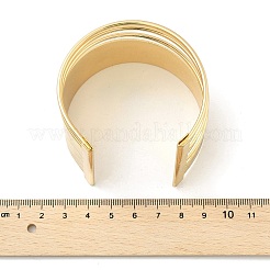 アロイオープンカフバングル  女性用幅広バンドバングル  ゴールドカラー  1-3/4インチ（4.6cm）  内径：2-1/4インチ（5.8cm）&nbsp;LS-BJEW-K272-01G
