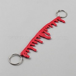 ハロウィン PVC 血痕靴チェーン飾り（鉄製リング付き）  プラチナ  レッド  235mm&nbsp;NJEW-WH20009-11
