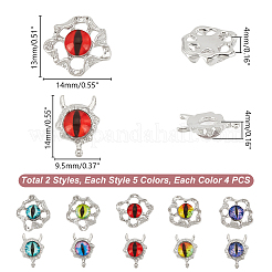 40Pcs 10 Styles Evil Eye Resin & Glass Cabochons&nbsp;MRMJ-GA0001-21