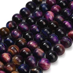 Natural Tiger Eye Beads Strands&nbsp;G-F591-18-12mm-10