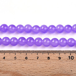 焼き絵用塗料、模造翡翠ガラス、丸ビーズの連  ミディアム蘭  8.5~9mm  穴：1.5mm  約100~105個/連  31.8インチ&nbsp;DGLA-Q021-8mm-44