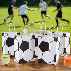 30Pcs Paper Football Pattern Printed Carry Storage Tote Bags&nbsp;ABAG-PH0001-97A